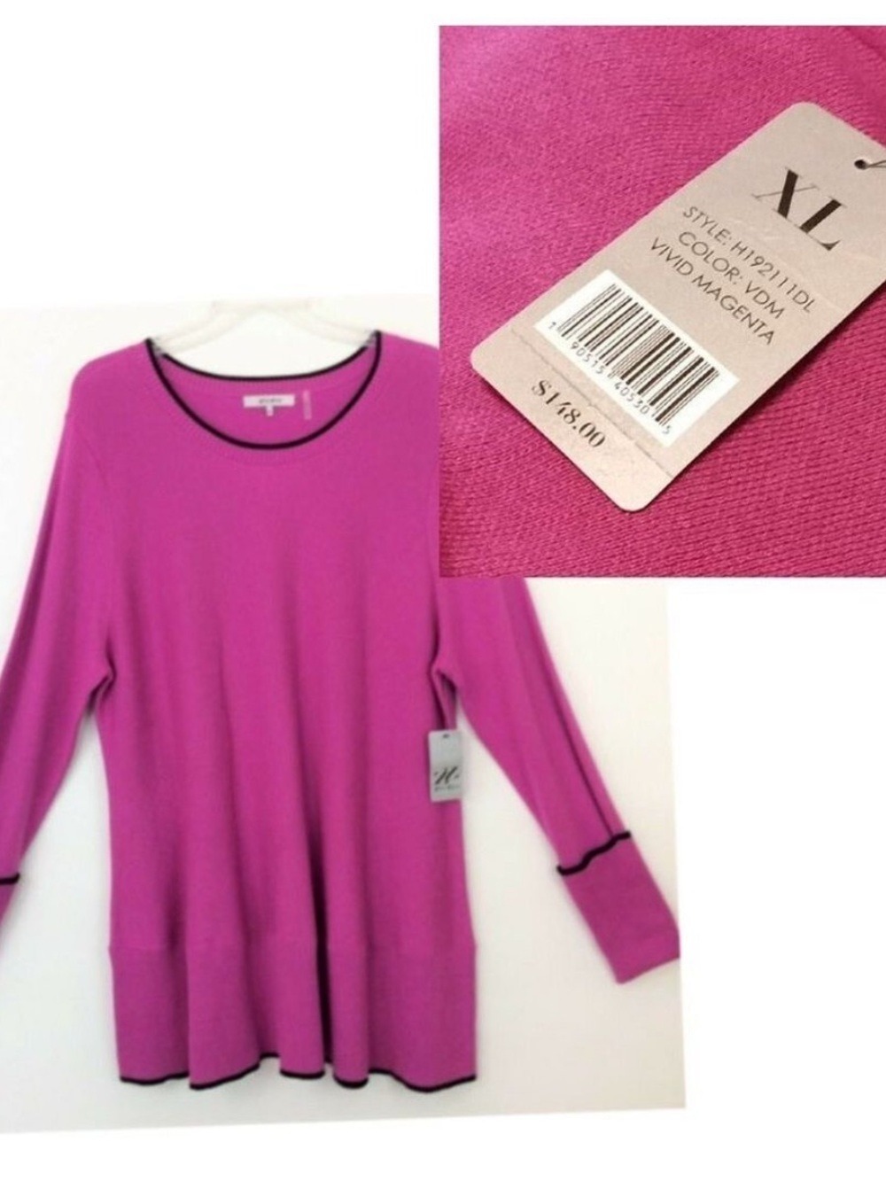 NWT $148 ZOZO Magenta Long-sleeve Tunic Sweater XL